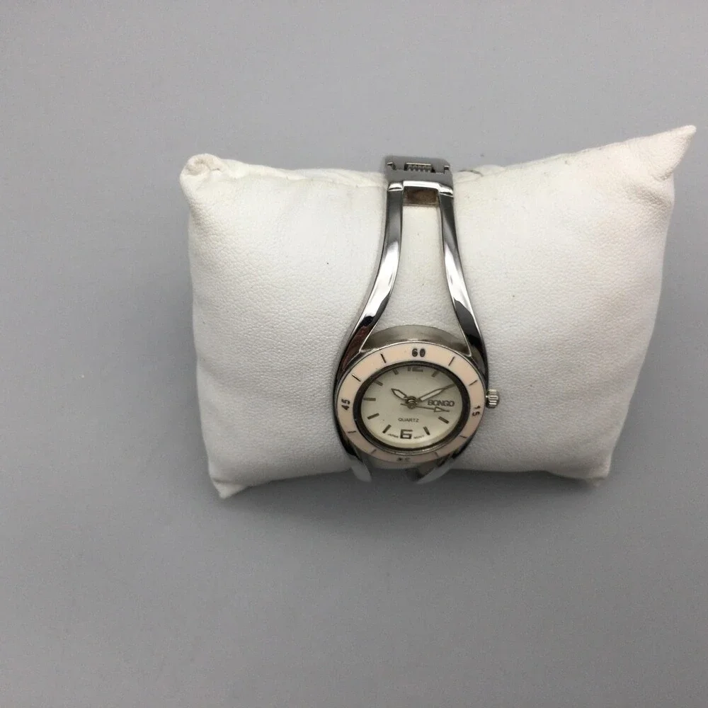 Bongo BG2150 Womens Watch 25mm Cream Dial Silver Tone Bangle Dress New Battery